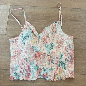 O'Neill Multicolor Smocked Floral Cami Top Size M
